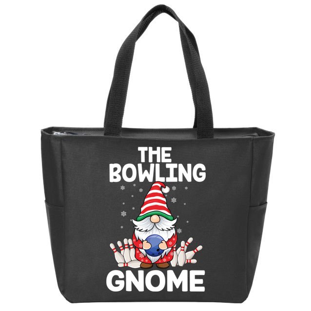 Funny Gnome Pajamas Bowling Gnome Xmas Cute Christmas Gnome Zip Tote Bag
