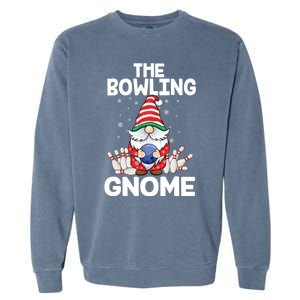 Funny Gnome Pajamas Bowling Gnome Xmas Cute Christmas Gnome Garment-Dyed Sweatshirt