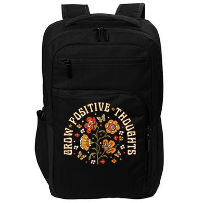 Floral Grow Positive Thoughts Boho Peace Flowers Gardeners Impact Tech Backpack