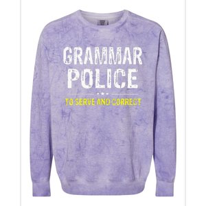 funny Grammar Police Costume Idea Colorblast Crewneck Sweatshirt