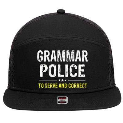 funny Grammar Police Costume Idea 7 Panel Mesh Trucker Snapback Hat