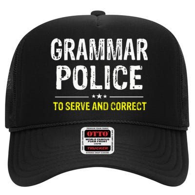 funny Grammar Police Costume Idea High Crown Mesh Back Trucker Hat