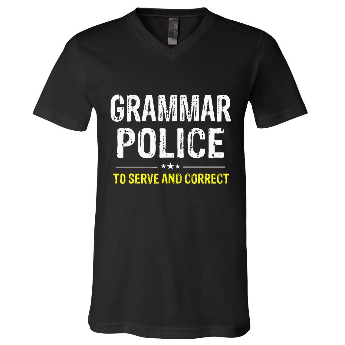 funny Grammar Police Costume Idea V-Neck T-Shirt