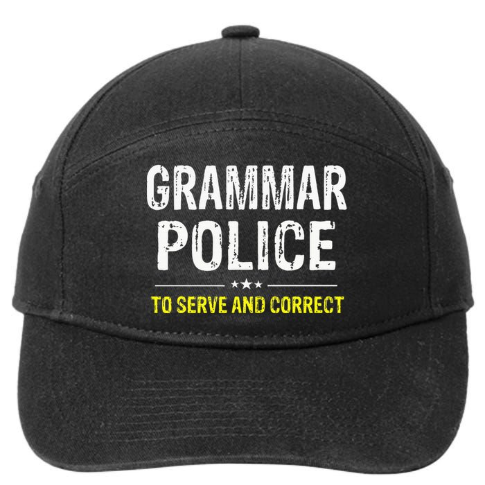 funny Grammar Police Costume Idea 7-Panel Snapback Hat