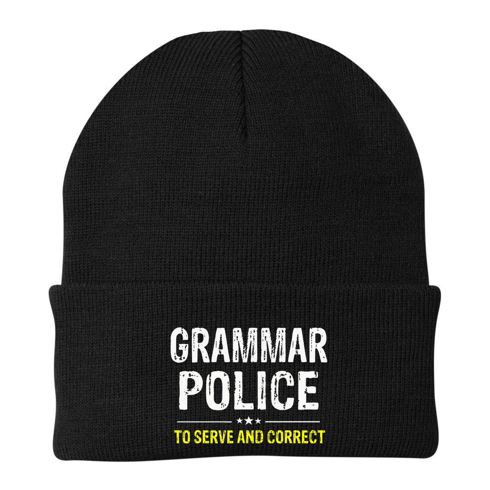 funny Grammar Police Costume Idea Beanie