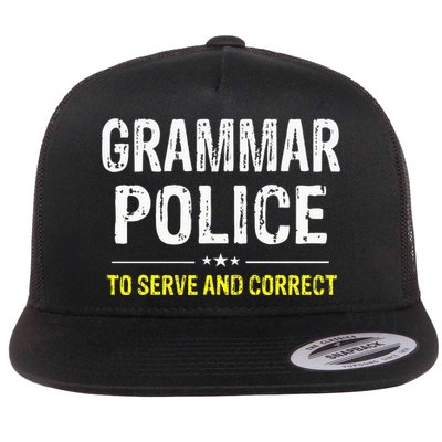 funny Grammar Police Costume Idea Flat Bill Trucker Hat