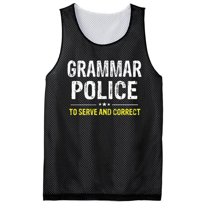 funny Grammar Police Costume Idea Mesh Reversible Basketball Jersey Tank