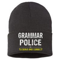 funny Grammar Police Costume Idea Sustainable Knit Beanie