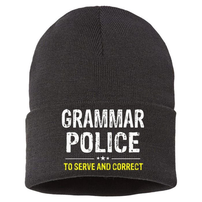 funny Grammar Police Costume Idea Sustainable Knit Beanie