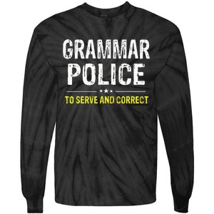 funny Grammar Police Costume Idea Tie-Dye Long Sleeve Shirt