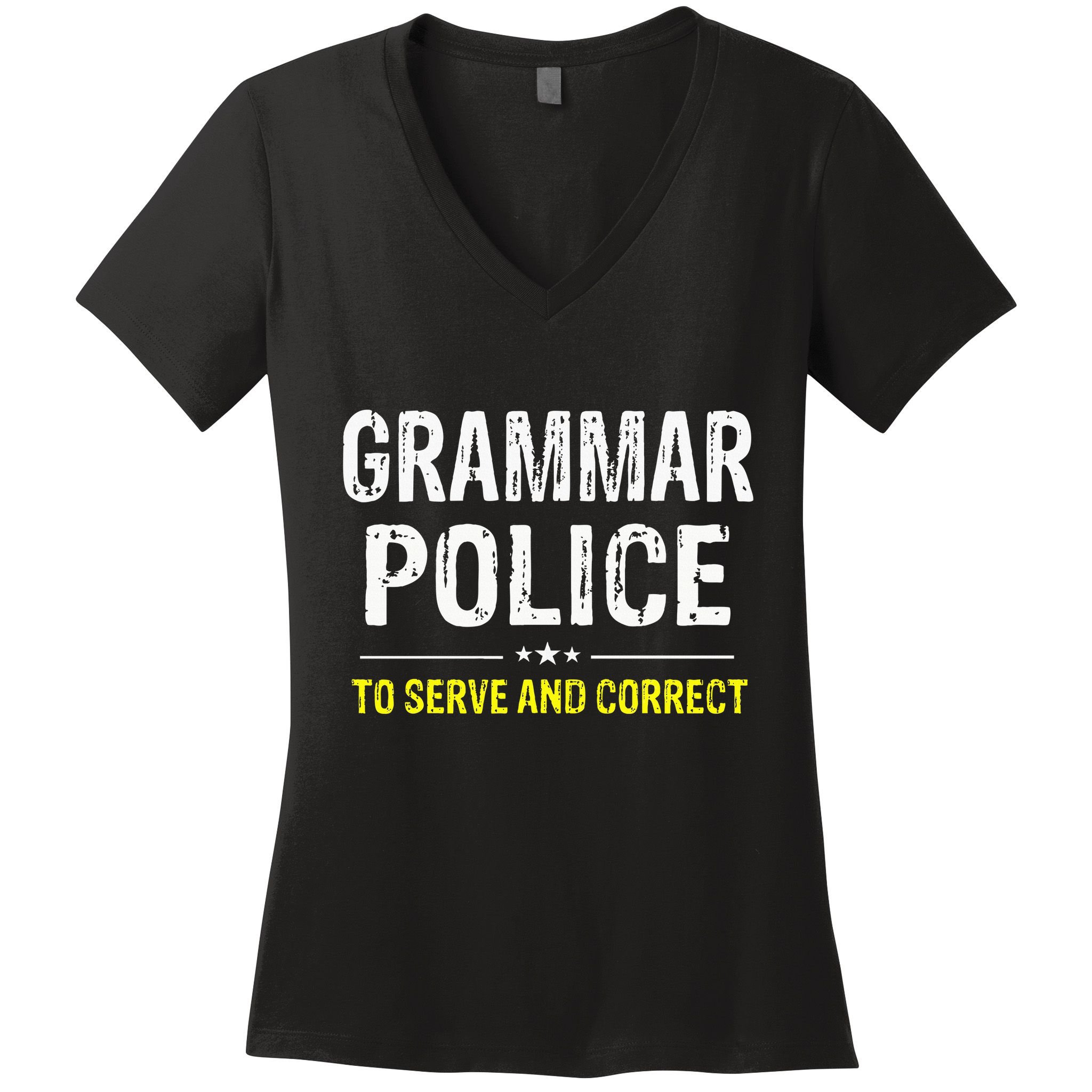 funny Grammar Police Costume Idea Women's V-Neck T-Shirt