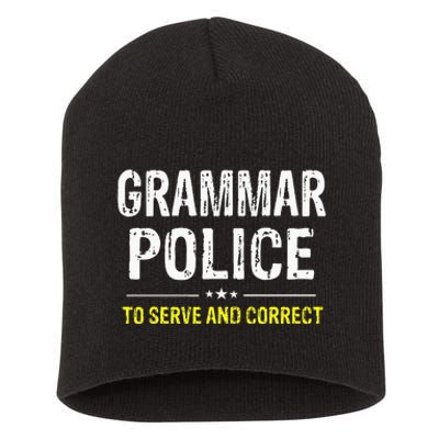 funny Grammar Police Costume Idea Short Acrylic Beanie