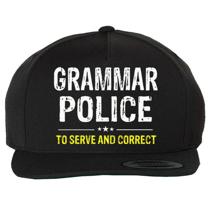 funny Grammar Police Costume Idea Wool Snapback Cap