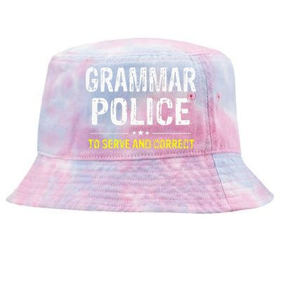 funny Grammar Police Costume Idea Tie-Dyed Bucket Hat