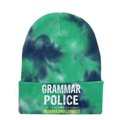 funny Grammar Police Costume Idea Tie Dye 12in Knit Beanie