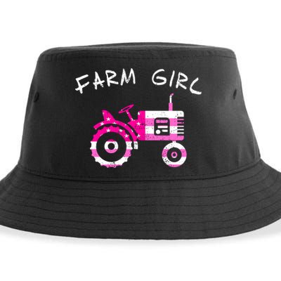 Farm Girl Pink Vintage Tractor Cool Gift Womens Gift Sustainable Bucket Hat