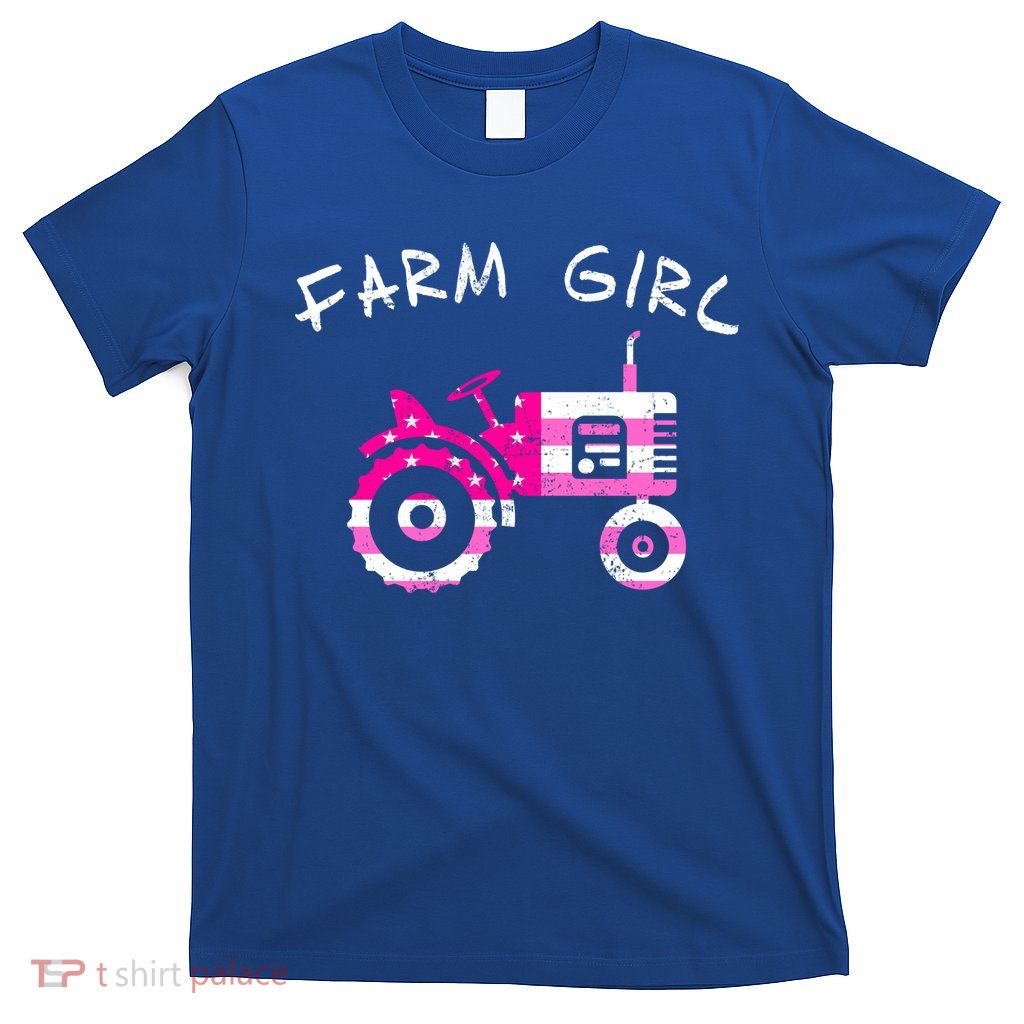 Farm Girl Pink Vintage Tractor Cool Gift Womens Gift T-Shirt