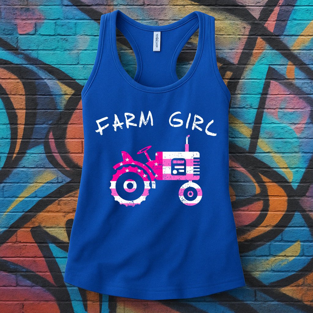 Farm Girl Pink Vintage Tractor Cool Gift Womens Gift Womens Tank Top