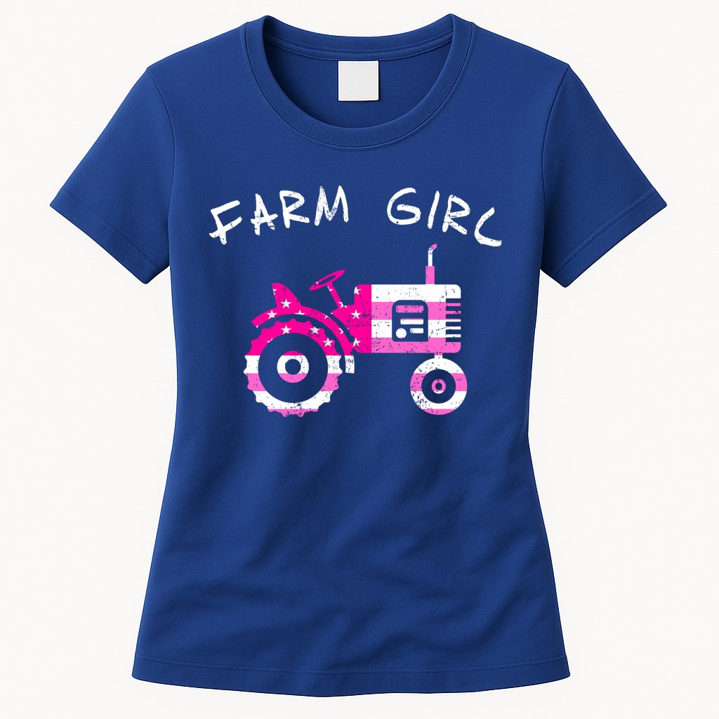 Farm Girl Pink Vintage Tractor Cool Gift Womens Gift Womens T-Shirt