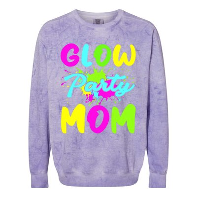 Funny Glow Party Mom Neon Lights Party Lover Mothers Day Colorblast Crewneck Sweatshirt