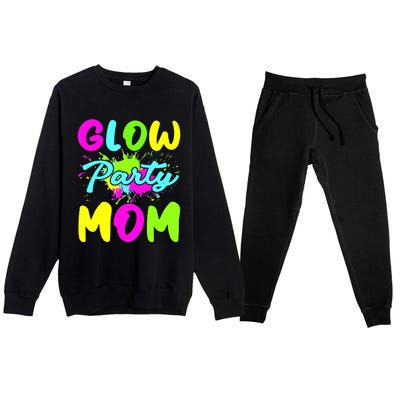 Funny Glow Party Mom Neon Lights Party Lover Mothers Day Premium Crewneck Sweatsuit Set