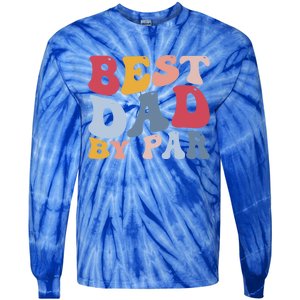 Funny Golf Player Golfing Golfer Best Dad By Par Gift Tie-Dye Long Sleeve Shirt