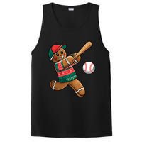 Funny Gingerbread Playing Baseball Christmas Lights Xmas Pjs PosiCharge Competitor Tank