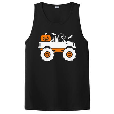 Funny Ghost Pumpkin Riding Monster Truck Lazy Halloween Costume PosiCharge Competitor Tank