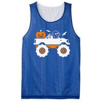 Funny Ghost Pumpkin Riding Monster Truck Lazy Halloween Costume Mesh Reversible Basketball Jersey Tank