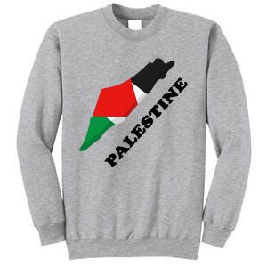 Free Gaza Palestine Flag Arabic Pray For Palestine Tall Sweatshirt