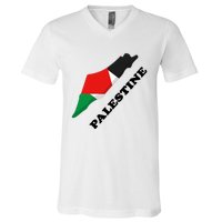 Free Gaza Palestine Flag Arabic Pray For Palestine V-Neck T-Shirt