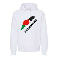 Free Gaza Palestine Flag Arabic Pray For Palestine Premium Hoodie