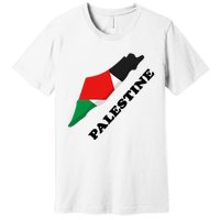 Free Gaza Palestine Flag Arabic Pray For Palestine Premium T-Shirt