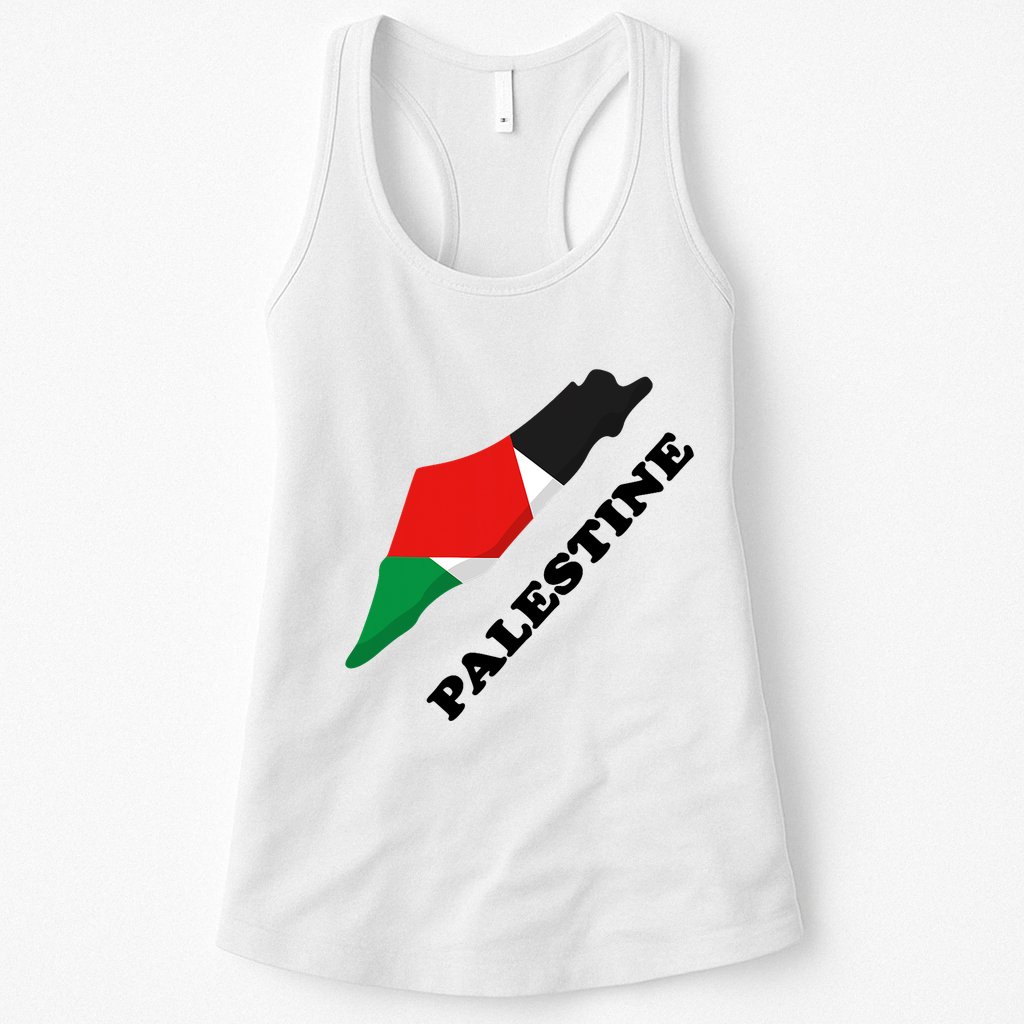 Free Gaza Palestine Flag Arabic Pray For Palestine Womens Tank Top