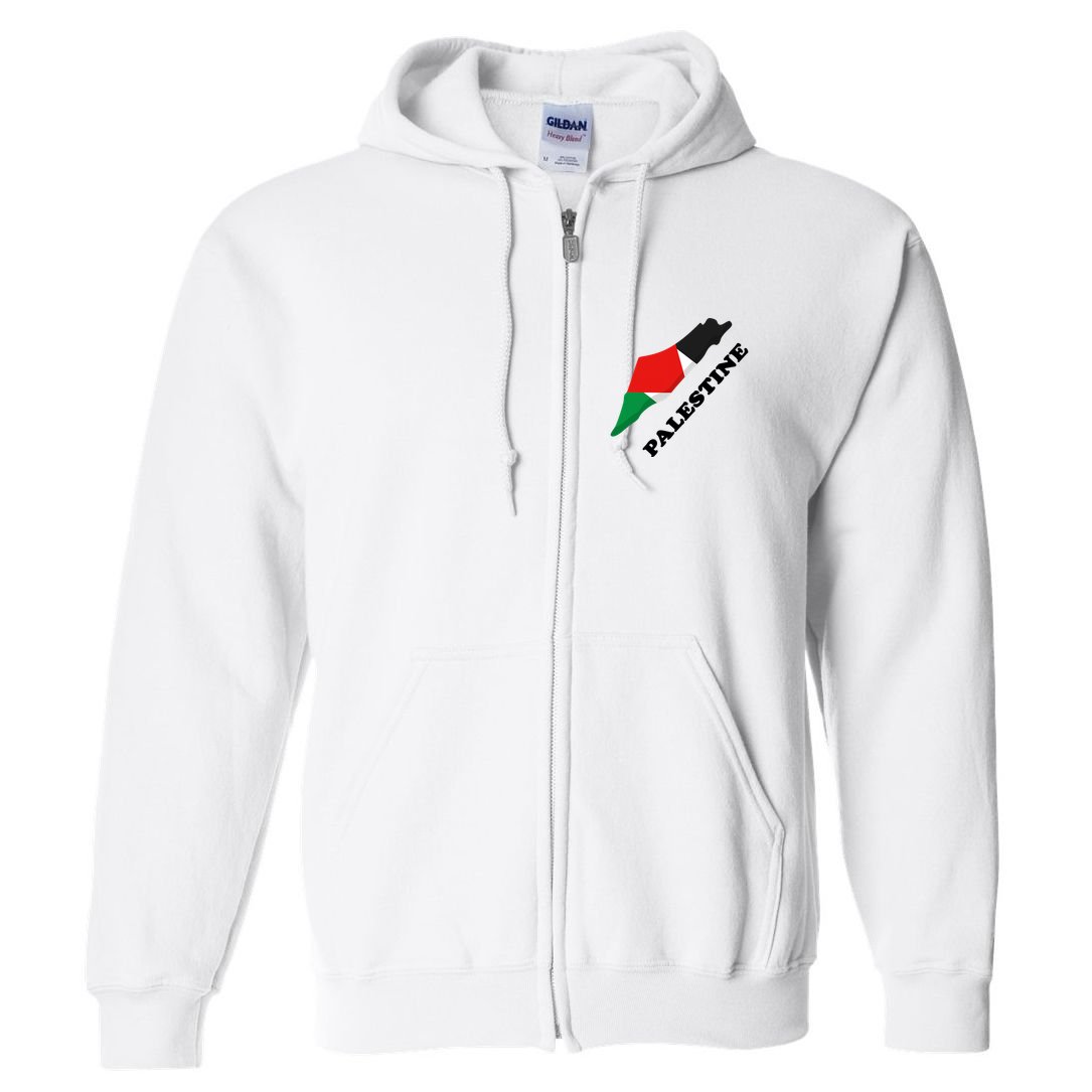 Free Gaza Palestine Flag Arabic Pray For Palestine Full Zip Hoodie