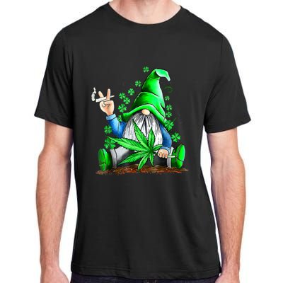 Funny Gnome Pot Leaf 420 Marijuana Weed St Patrick's Day Adult ChromaSoft Performance T-Shirt