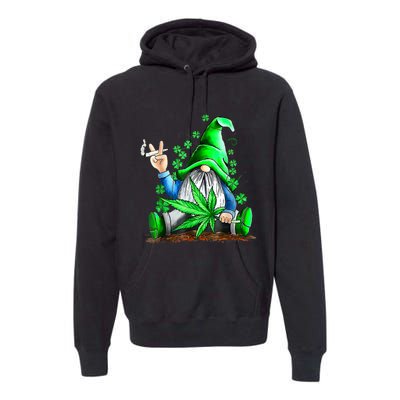 Funny Gnome Pot Leaf 420 Marijuana Weed St Patrick's Day Premium Hoodie