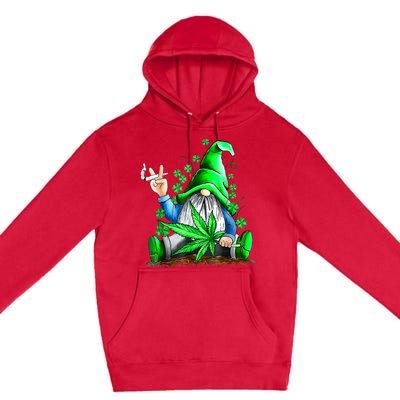 Funny Gnome Pot Leaf 420 Marijuana Weed St Patrick's Day Premium Pullover Hoodie