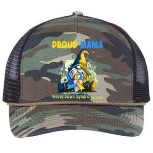 Family Gnome Proud Mama Down Syndrome Awareness T21 Gift Retro Rope Trucker Hat Cap