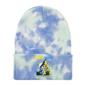 Family Gnome Proud Mama Down Syndrome Awareness T21 Gift Tie Dye 12in Knit Beanie