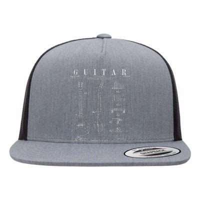 Funny Guitar Player Art For  Guitarist Guitar Lover Flat Bill Trucker Hat