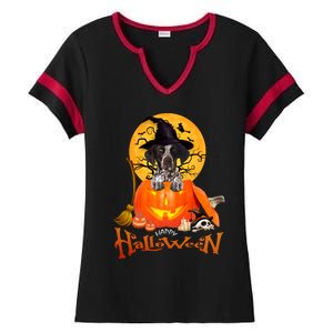 Funny GS Pointer Dog Spooky Halloween Ladies Halftime Notch Neck Tee