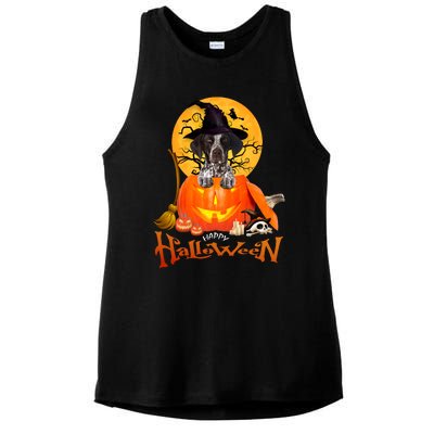 Funny GS Pointer Dog Spooky Halloween Ladies PosiCharge Tri-Blend Wicking Tank