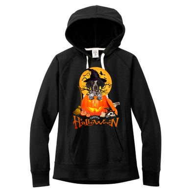 Funny GS Pointer Dog Spooky Halloween Women's Fleece Hoodie