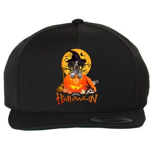 Funny GS Pointer Dog Spooky Halloween Wool Snapback Cap