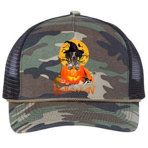 Funny GS Pointer Dog Spooky Halloween Retro Rope Trucker Hat Cap