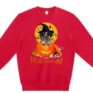 Funny GS Pointer Dog Spooky Halloween Premium Crewneck Sweatshirt