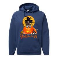 Funny GS Pointer Dog Spooky Halloween Performance Fleece Hoodie