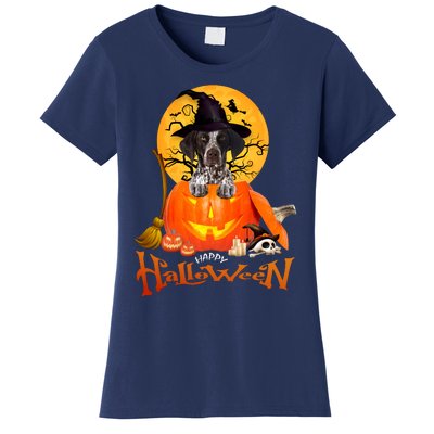 Funny GS Pointer Dog Spooky Halloween Women's T-Shirt