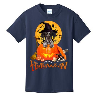 Funny GS Pointer Dog Spooky Halloween Kids T-Shirt